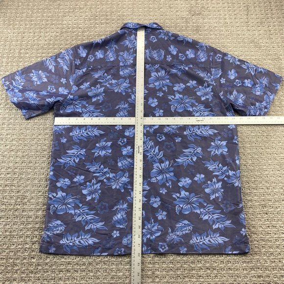 Gotcha Floral Shirt Men Large L Blue Button Down Short Sleeve Hawaiian Beach - Picture 8 of 10